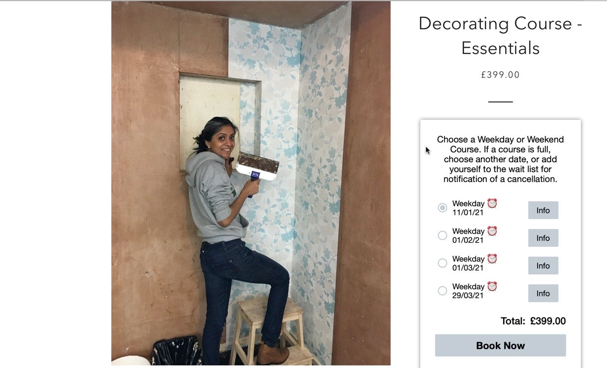 New 11th-14th January Decorating Essentials Course Date just added.