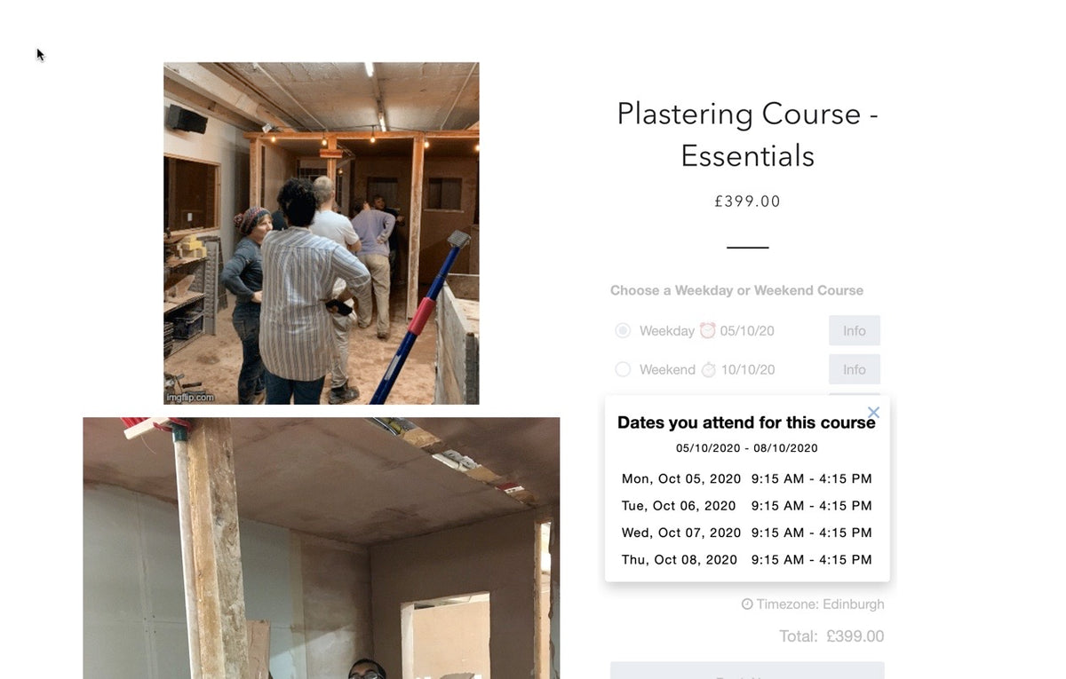 Last Minute Cancellation for October 5th Plastering Course – The DIY School